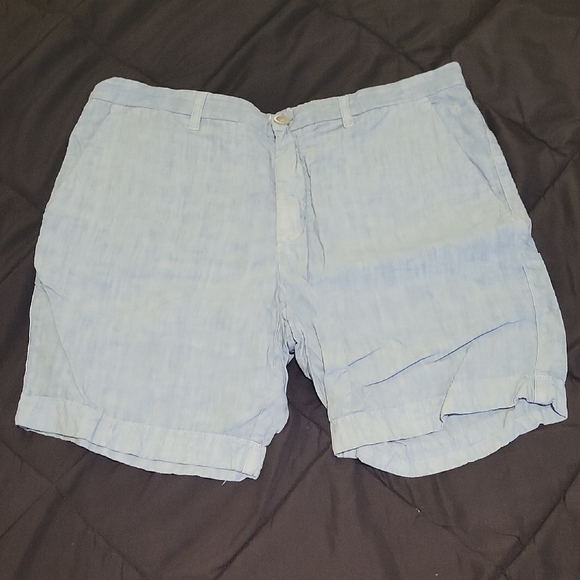 Men's Light Blue Flat Front Shorts
